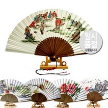 (주)파앤카코리아 선물부채 장식용부채 접이식부채 한지부채 고급오죽선 부채 시리즈-대-53형, 1개, 씨름