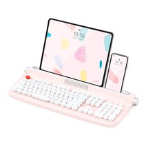 엑토 B503 레트로 감성 블루투스 타자기 키보드, 핑크