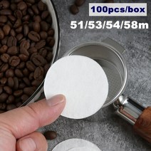 커피필터 51mm53mm 커피 필터 용지 300 개 58mm 핸들 파우더 보울 필터 용지 원형 보조 물 종이 필터 커피 액세서리, 2. 53mm or 54mm, 1. 200pcs, 1. CHINA