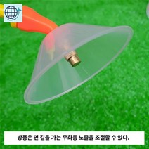 제초삿갓 고압노즐 잡초제거투명 분무기 농기구 농약, 트럼펫 원형커버 10cm 조절식 분무노즐 저압