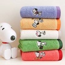 스누피 러브잇 수건, 5장, 아이보리