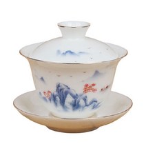 SY-11 백자 산수화 개완 개합잔 다도구