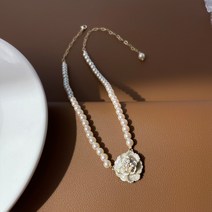 꽃소담 Pearl necklace ZYZC10943 동백 진주 목걸이 여성 여름 럭셔리 마이너 디자인 센스 조커 목 체인 고급 센스 쥬얼리 클램 본 체인