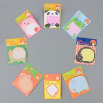 Fusen Collection 귀여운 동물 캐릭터 접착 메모지, 1개, 고양이