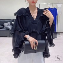 결혼식하객룩 휴양지원피스 원피스 하객 데이트 레이어드 프릴블라우스 블랙