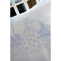 라라원단 크리놀린레이디 V027-243 프랑스자수 디자인원단, 아이보리, 44 cm X 44 cm