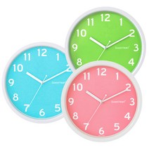 스위트하트 무소음 소프트캔디 벽시계(핑크블루그린), 연두