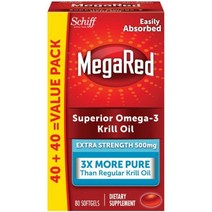 미국직구 메가레드 500mg 엑스트라강력 오메가-3 크릴오일 (80수), 수량, 상세참조