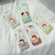 아이폰 14 플러스 프로 13 미니 프로 맥스 12 11 SE3 SE2 8 7 아이폰커버 / JNC 정품 빨강머리앤 앤의꽃밭 투명젤리 폰 케이스