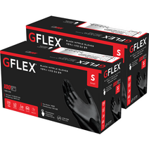 지플렉스 두꺼운 니트릴장갑 블랙 7.0, 200매, 소(S)