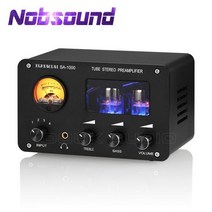 Nobsound-HiFi 진공관 프리 앰프 스테레오 4 방향 오디오 스위처 데스크탑 헤드폰 w/VU 미터 고음 및 저음, 한개옵션0