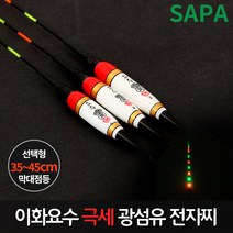 이화요수 극세 광섬유 LED 전자찌 민물 낚시, 35cm