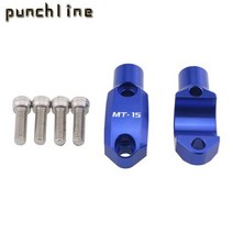 MT-15 XJR1300 TDM 900 BWS125 SMX155 마스터 실린더 고정 미러 마운트 22mm 핸들 바 포지티브 및 네거티브 스레드, Blue logo MT-15