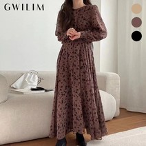 (귈림)[77까지] 플라워패턴 쉬폰 원피스(GAFOP021P)