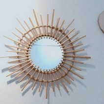 라탄 거울 원형 원목 현관거울 카페 매장 인테리어 40cm 48cm, 썬우드 스몰 (전체지름40cm)