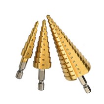 티타늄코팅 스텝드릴 비트 홀커터 3종, 15스텝(4~32mm)