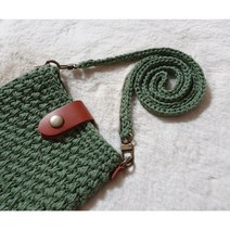 [DIY 패키지] 잔디무늬 휴대폰 가방 크로스백 미니백 코바늘 가방뜨기 가방만들기 코바늘손뜨개가방, 스카이