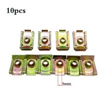 10 pcs u 형 자동차 클립 리벳 m5 m6 m8 자동차 모터 트레드 패널 첨탑 너트 페어링 클립 패스너 속도 금속 장착 클램프