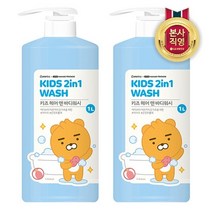 LG생활건강 베비언스 카카오 리틀프렌즈 키즈 바디워시 대용량 1L x 2개