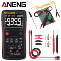 ANENG-다기능 True RMS 디지털 멀티미터 9999 카운트 고정밀 전압계 휴대용 미니 전류 측정기 실제 알루미, 01 빨간