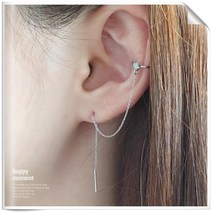 코코날다 E-오팔앤 실버 체인 순은 이어커프 은귀걸이 925 여성 이어커프스 귀걸이