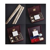 부귀영화 손조각 방짜유기 수저세트2벌 2인용 수공예 부부세트 예단 놋수저 건강방짜수저 고급 선물 커플수저 웰빙 수저받침 기념일 기념문구인쇄 답례품 제사 명절 차례 춘절 가격 파는곳, 수저2벌+젓가락2벌+방짜수저받침2개