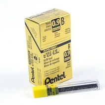 Pentel 슈퍼 하이 폴리머 심 리필 0.9mm 두께 2B 180개 심 (50-9-2B) 그레이, B Lead
