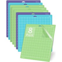 Cricut 8 절단기 커팅 매트 12x12인치 PVC 컷팅 매트 깔판 재단 고무판 칼판, 3 다양한 Cricut 12x12in(8팩)