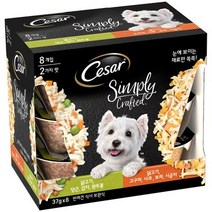 시저 심플리 반려견 닭고기 당근 감자 37g x 4p + 닭고기 고구마 사과 37g x 4p 버라이어티 세트, 닭, 296g, 20세트
