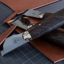 강철 수동 가죽 커팅 나이프 미터 나무 손잡이 스트레이트 블레이드, 440C Steel