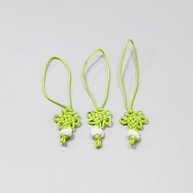 전통매듭 소 1.7cm×8cm 연두 전통공예 장신구줄전통소품 노리프렌즈 만들기재료 전통꾸미기