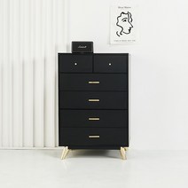 골드핏 서랍장 5단 800 서랍 / 3단 1200 와이드서랍, 블랙