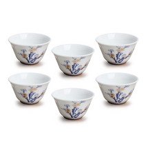 고급 금도금 백자 사군자 잔세트(매화)