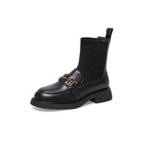 파넬리 니트 신발 슈즈 양말 부츠 니트 탄성 여성 얇은 짧은 가을 겨울 쇼핑몰 같은 스타일