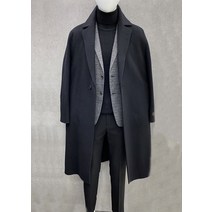 트루젠 트루젠 남성용 캐시미어 블렌디드 벨티드 핸드메이드 롱코트 3컬러 - 블랙 그린 브라운