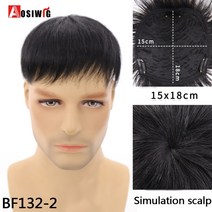 남자가발통가발 중년남자가발 남자전체가발 AOSIWIG 탑 헤어 피스 컬리 교체 클리핑 합성 천연 가발 여성용, 한개옵션1, 26 BF132-2