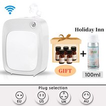 전자 방향제 디퓨저 가정용 에센셜 오일 커버리지 500 와이파이 제어 무소음 룸 향기 기계 샘플 선물, 9.White Holiday Inn  미국