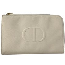 명품화장품D브랜드 캔버스베이지색상L지퍼 파우치