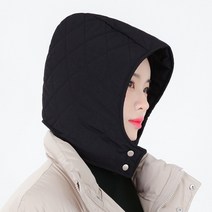 라핑 누빔 퀼팅 패딩 바라클라바 후드 넥워머