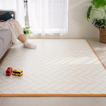 제로벨 말랑 PVC 놀이방매트 대형 140x200cm 15T 아이방 거실 층간소음매트, 말랑 화이트헤링본