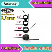 인장스프링 스텐인장스프링 금형 10 Pcs 와이어 직경 0.8mm 3/6/9 코일 스프링 스틸 V-스프링 비틀림 작은 머리핀 180/120/90/60 학위, 0.8mm(180 degrees), 6.5mm(10pcs), 7.2mm(9 laps )