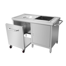 휴게소 잔반처리대 음식물 퇴식구 업소용 식당 식기 반납대, G.100x60x80