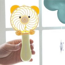 LED 휴대용 선풍기 곰 옐로 USB 미니 핸디 핸드 얼굴 빅팬 초미니 캠핑 차박