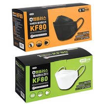 엠플러스 KF80 마스크 개별포장 대형 블랙 화이트, KF80화이트 1매입x50