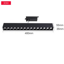 인테리어 레일 핀 조명 거실 테이블 식탁 등 220V 10/20/30W Led 트랙 빛 알루미늄 램프 레일 자리 조명 Led 스포트 라이트 정착물 의류 상점 저장소 홈, Black body 30W_Natural White |