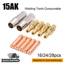플라즈마 용접기 빈젤 15AK 토치 용접 악세사리 노즐 미그 용접기용 접촉 팁, [03] 28pcs