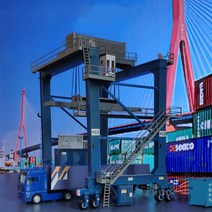 1: 87 모델 기차 호 스케일 컨테이너 크레인 diy 빌딩 키트 정적 건축 현장 액세서리 212062