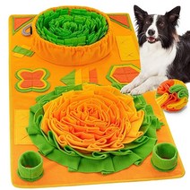 고양이먹이퍼즐 고양이푸드퍼즐 pet dog snuffle mat 코 냄새 훈련 pad, 오렌지85x50cm