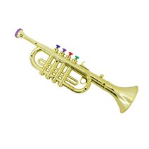 Tooyful 어린이 플라스틱 트럼펫 경적 관악기 3 색 키 소년 소녀 어린이 장난감 선물, [01] CHINA, [01] Gold