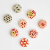 야나 패턴 믹스 나무단추(20개 1세트) [BT-R8] 단추 단추부자재 뜨개부자재